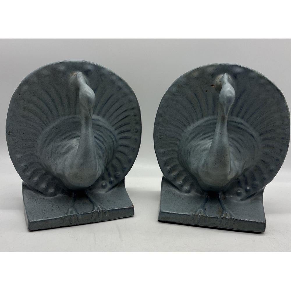 Vintage peacock bookends made in Japan.  MCM Ceramic?   ONE REPAIRED.